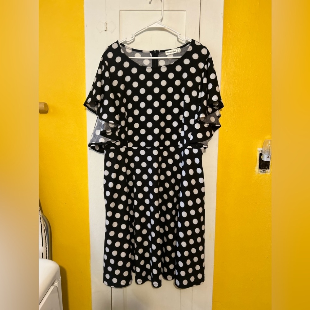 Black/white polka dot dress